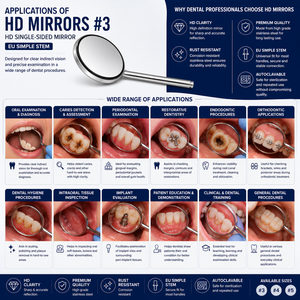 HD Mirror #3 Single-Sided Mirror EU Simple Stem Stainless Steel Zetomed Pro - Product Image 3