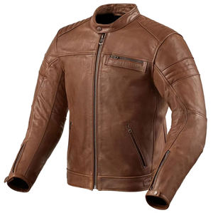 Blouson de moto unisexe personnalisé en cuir de vachette marron vintage avec protections CE amovibles, thermique, respirant, grandes tailles - Product Image 5