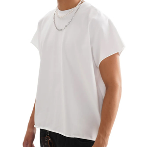 Camiseta sin Mangas para Hombre, 240 g/m², Alta Calidad, Blanca, Cuello Redondo, Algodón, Corte Recto, No Encoge, en Oferta - Product Image 3
