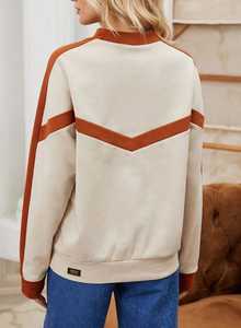 Oneten <b>Womens</b> Color Block Crewneck Sweatshirt Long Sleeve Pullover - Product Image 4