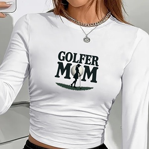 GOLFER MOM Golf diseño temático moda mujer camisa de manga larga - Product Image 3