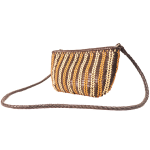 Handwoven Genuine Leather Crossbody Bag | Vintage Bohemian Style <b>Small</b> <b>Bucket</b> Sling Crossbody Bag for Women Multipurpose - Product Image 3