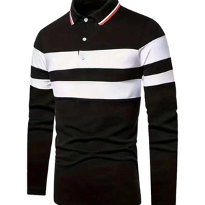 Polo à manches longues pour homme en coton premium, respirant, doux, confortable, coupe classique, décontracté, pour le bureau, élégant - Product Image 3