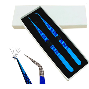 Volume Eyelash Extension Tweezer Collection With Box Custom Logo Diamond Grip Stainless Steel Wholesale Rainbow Drip Tweezer - Product Image 6