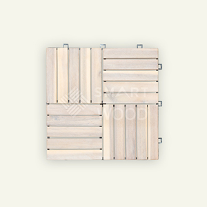 Baldosa de Madera Compuesta ACACIA Moderna de 300x300 mm: Serie ApexGrid |   Diseño de superficie ranurada lisa para patio y jardín, resistente al agua - Product Image 5
