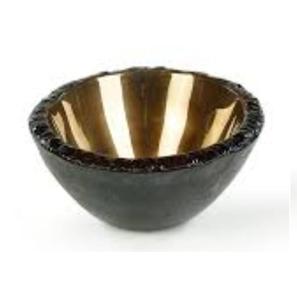 Bol de service en métal doré, design artisanal, pour chocolat, fruits secs, à prix raisonnable - Product Image 2