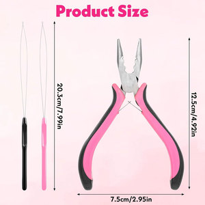 Pince à extensions capillaires 3 trous, mini-outil professionnel pour extensions à micro-anneaux et nano-anneaux, ouvre-anneaux et outil de retrait - Product Image 2
