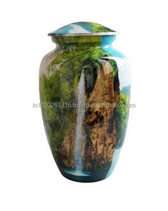 Urna de cenizas humanas de cremación para adultos de aluminio decorativa tradicional para almacenamiento de restos funerarios memoria de homenaje pantalla permanente - Product Image 5