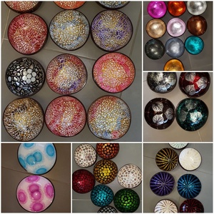 Silver leaf color coconut bowl Vietnam, Ha Thai lacquer - Product Image 3