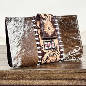 Designer Pattern Women's Hand Tooled Genuine Cowhide Leather Large Capacity <b>Wallet</b> Multiple Card Slots Long Coin Purse Clutch - Product Image 1