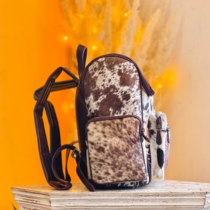 High Quality Floral Hand Tooled Cowhide Leather Front Zipper Pocket Floral Carved Design Bohemian Style Daily Use <b>Backpack</b> - Product Image 2