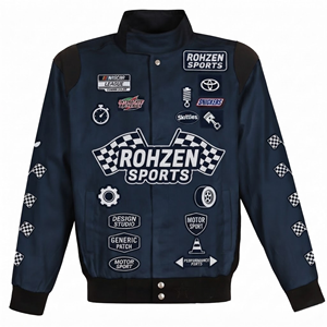 Wholesale Classic Streetwear <b>NASCAR</b> Racing Bomber <b>Jacket</b> Unisex Vintage Style Motorsport Custom Embroidery Breathable Winter - Product Image 1