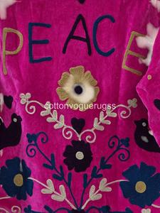 Handmade Velvet Suzani Eco-Friendly Winter Boho Embroidered Women's Luxury <b>Coat</b> for Party Wear - Product Image 3