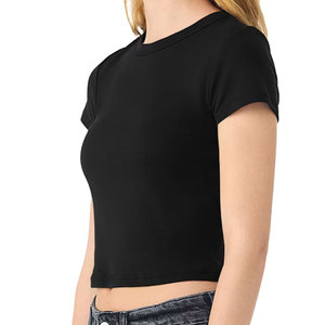 Summer Cozy Pastel <b>Peach</b> Women Summer Crop <b>Top</b> Mockup Casual Relaxed Fit Cropped Tee Shirt - Product Image 5