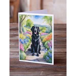 Lunatique A7 Taille 5x7 Flat-Coated Retriever Spring Path Pack 8 Cartes de note vierges avec enveloppes Collection de cartes de voeux - Product Image 2