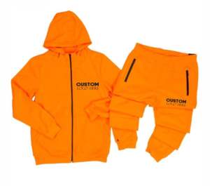 Tenues personnalisées pour tout-petits, ensembles de survêtements à fermeture éclair en coton et polyester pour enfants, sweats à capuche à fermeture éclair pour garçons et filles - Product Image 1