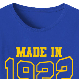 Camiseta Sigma Gamma Rho fabricada en 1922, color azul real, Last Chance, para mujer, con estampado gráfico de hermandad griega, manga corta, cuello redondo, informal - Product Image 5