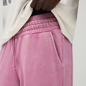 Cobalt Wide Leg Washed Joggers Deconstructed Panel Streetwear Men's Sweatpants Side Pockets <b>Drawstring</b> Waist Long <b>Trousers</b> - Product Image 3