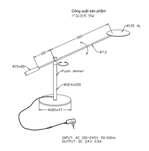 Lampe de table en fer en promotion, design nordique moderne et minimaliste pour hôtel, luminaires de lecture et de surpièce, LED 9W CRI≥80 3000K dimmable - Product Image 5