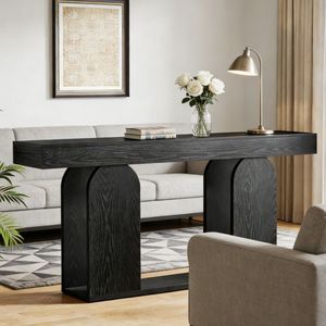 Handmade Contemporary Minimalist Solid Wood Console <b>Table</b> Long Living Room Side <b>Table</b> <b>Mirrored</b> for Entry Farmhouse Hotel Use - Product Image 2