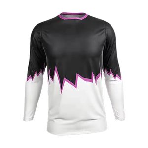Maillot de motocross personnalisé en polyester, qualité supérieure, noir/rouge, impression par sublimation. - Product Image 1