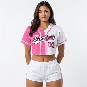 Top Corto Deportivo de Dos Colores para Mujer, Sublimación, Impresión por Transferencia, Bordado Personalizado, Nombre del Equipo, Número - Product Image 1
