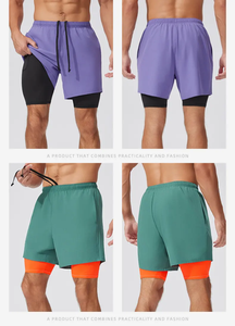 Shorts d'été pour hommes en lin et coton, couleur unie, style jogging, taille élastique, en polyester – Grande Vente - Product Image 5