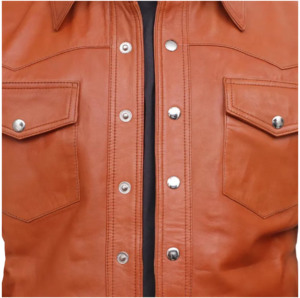 Camisas de Cuero Personalizadas para Hombre, Camisas de Cuero Genuino de Piel de Vaca, Corte Ajustado, con Botones, para Uso Casual y Formal - Product Image 3