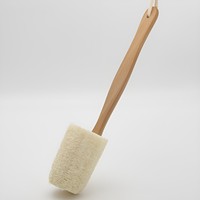 Éponge biodégradable en luffa avec manche brosse naturelle pour le corps en gros brosses de bain douche écologiques