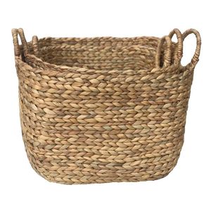 Water Hyacinth <b>Woven</b> <b>Baskets</b> for Storage Handmade Natural Seagrass Organizer for Home Organization Retail Wholesale Supplier - Product Image 3