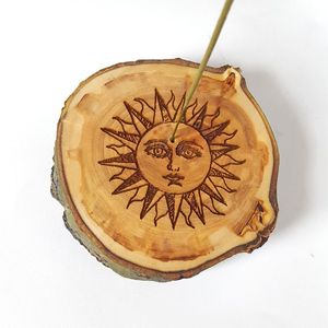 Solid Wooden Incense Stick Holder Rustic Finished Incense Burner Ash Catcher <b>Tray</b> for Home Yoga Meditation Custom Wooden Gift - Product Image 6