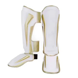 Protector de Espinilla de Boxeo Unisex Rojo y Blanco, Cuero PU Ecológico, Cintura Alta, Resistente al Desgaste, para Entrenamiento de Artes Marciales, 1 cm - Product Image 4