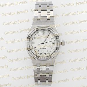 Premium Quality Pass Diamond Tester Bezel Studded D VVS Iced Out Moissanite Diamond White Dial Auto Date Stainless Steel <b>Watch</b> - Product Image 1