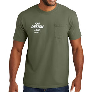 Custom Logo Men's Eco Friendly Organic Cotton <b>T</b> <b>Shirt</b> Lightweight Breathable Blank Plain Short Sleeve <b>Pocket</b> <b>T</b> <b>Shirt</b> - Product Image 5