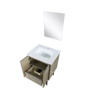 Mobile da Bagno Rustico in Acacia con Specchio da 24 Pollici L X 20 Pollici Piano in marmo coltivato D e 18 pollici. Specchiere da Bagno di Tendenza 2022 - Product Image 5