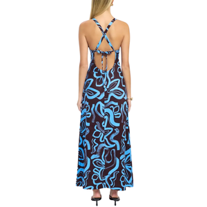 Vestido Casual para Mujer, Estampado Floral, Malla, Largo, Cintura Natural, Transpirable, Verano, Boho, Playa, Fiesta, OEM, ODM, Personalizado - Product Image 2