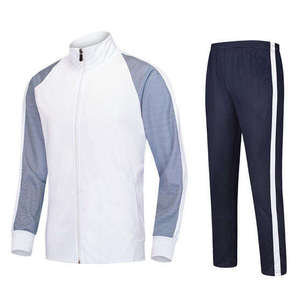 Ensemble de survêtement pour homme avec blocs de couleur, fermeture éclair intégrale, col montant, style sportif, vêtements d'automne, 100% polyester - Product Image 5