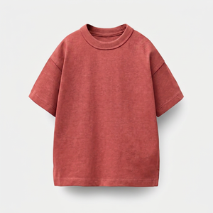 T-shirt décontracté pour homme en jersey 100 % coton, coupe oversize, col rond, manches courtes, couleur unie, tricoté, teint uni, écoresponsable - Product Image 3