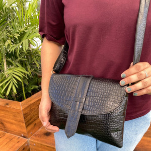 Nueva fábrica de alta calidad de lujo clásico de cuero genuino de las mujeres bandolera patrón de cocodrilo personalizado OEM ODM bolsos de las señoras - Product Image 3