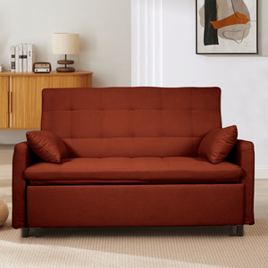 Divano Letto Convertibile Oversize 61 Pollici, Divanetto a 2 Posti con Tasche, Schienale Regolabile e Cuscini - Product Image 2