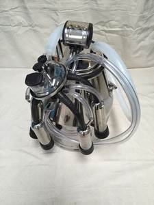 Máquina Portátil Eléctrica para Ordeñar Vacas, de Acero Inoxidable, con Doble Cubeta y Bomba de Vacío, para Uso en Granjas Lecheras, de Cabras y Ovejas - Product Image 3