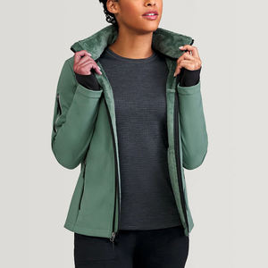Veste softshell pour femme, doublée polaire, col montant, fermeture éclair, coupe-vent, légère, printemps, décontractée, randonnée - Product Image 5