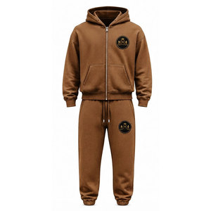 Conjunto Deportivo Gris con Capucha, 100% Algodón, Cierre Frontal con Cremallera, Bolsillo, Aplique Bordado, 480 g/m² - Product Image 5