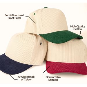 Casquette Trucker Unisexe Personnalisée en Toile et Velours Côtelé Bicolore avec Fermeture Snapback – Vente en Gros OEM - Product Image 5
