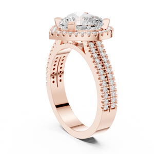 Bague de fiançailles classique en or 10k 14k 18k avec diamant de 2,5 carats de taille cœur cultivé en laboratoire, rapport IGI, VVS DEF, pour anniversaire et mariage - Product Image 3