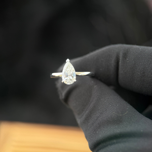 Pear Cut <b>Diamond</b> <b>Ring</b> 1.50ct D VVS2 IGI Certified 14K White Gold Engagement Wedding Jewelry - Product Image 1