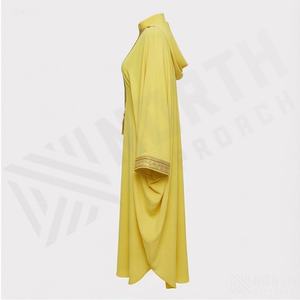 Nouvelle Abaya Femme Musulmane de Dubaï, Modeste, Style Turc, à Manches Chauve-Souris, en Satin Scintillant, avec Ornements en Pierre Personnalisés - Product Image 3