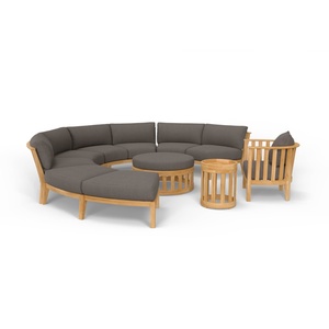 Modern Outdoor Teak Sofa Set Patio Garden Lounge Furniture Luxury Wooden Outdoor <b>Seating</b> - Product Image 1