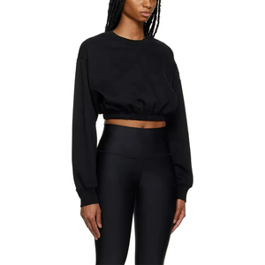 Wholesale Women off the Shoulder Sweatshirt High Quality Sweatshirt Women Plus Size Stretch Hem Baggy Sweatshirt for Women - Product Image 2