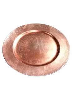 Assiette de service ronde en cuivre, faite à la main, en métal poli, style vintage, vaisselle et assiettes - Product Image 1